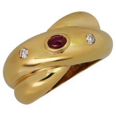 CARTIER Colisee Rubin-Diamant-Ring aus 18 Karat Gelbgold Größe 50