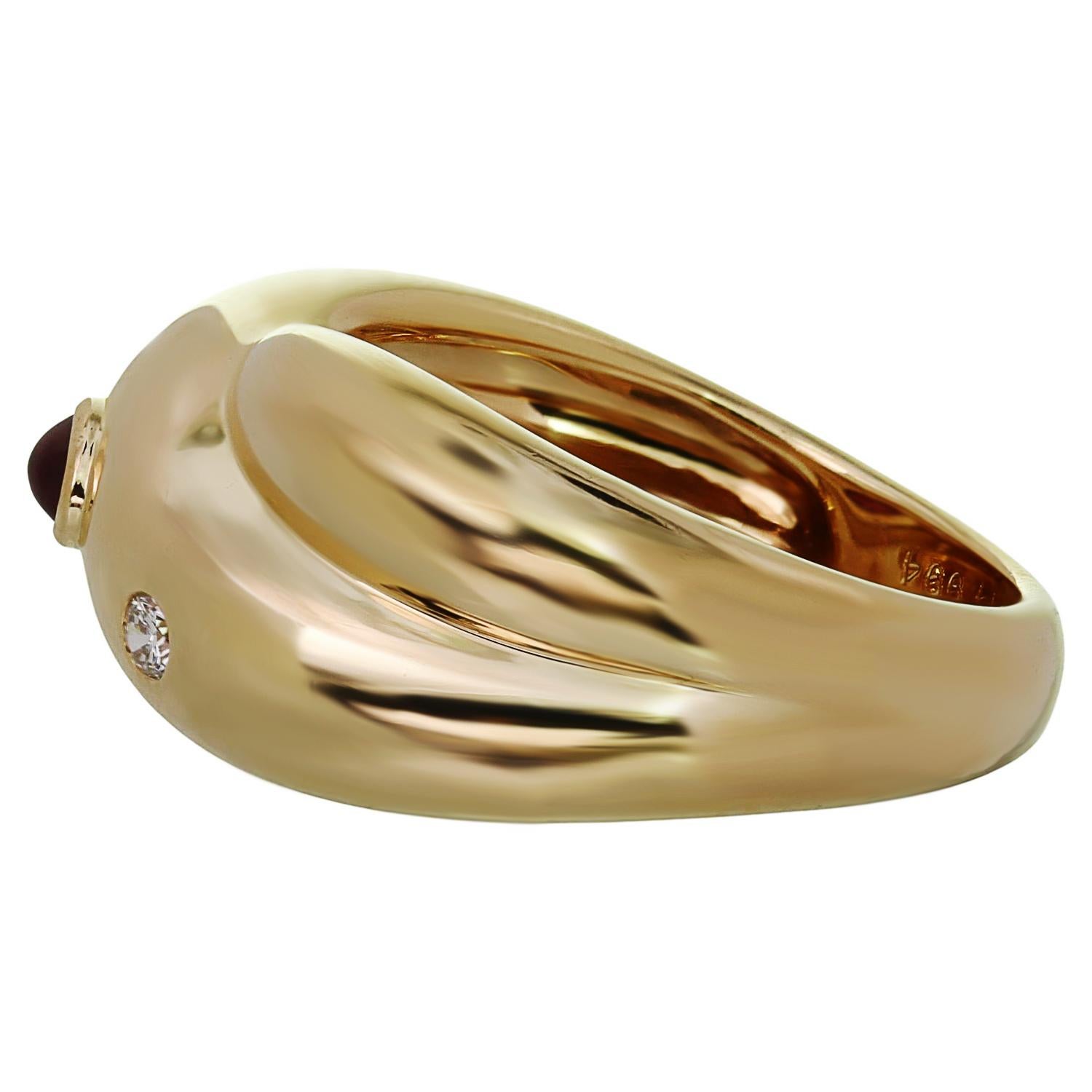 CARTIER Colisee Rubin-Diamant-Ring aus 18 Karat Gelbgold Größe 57 im Angebot 1