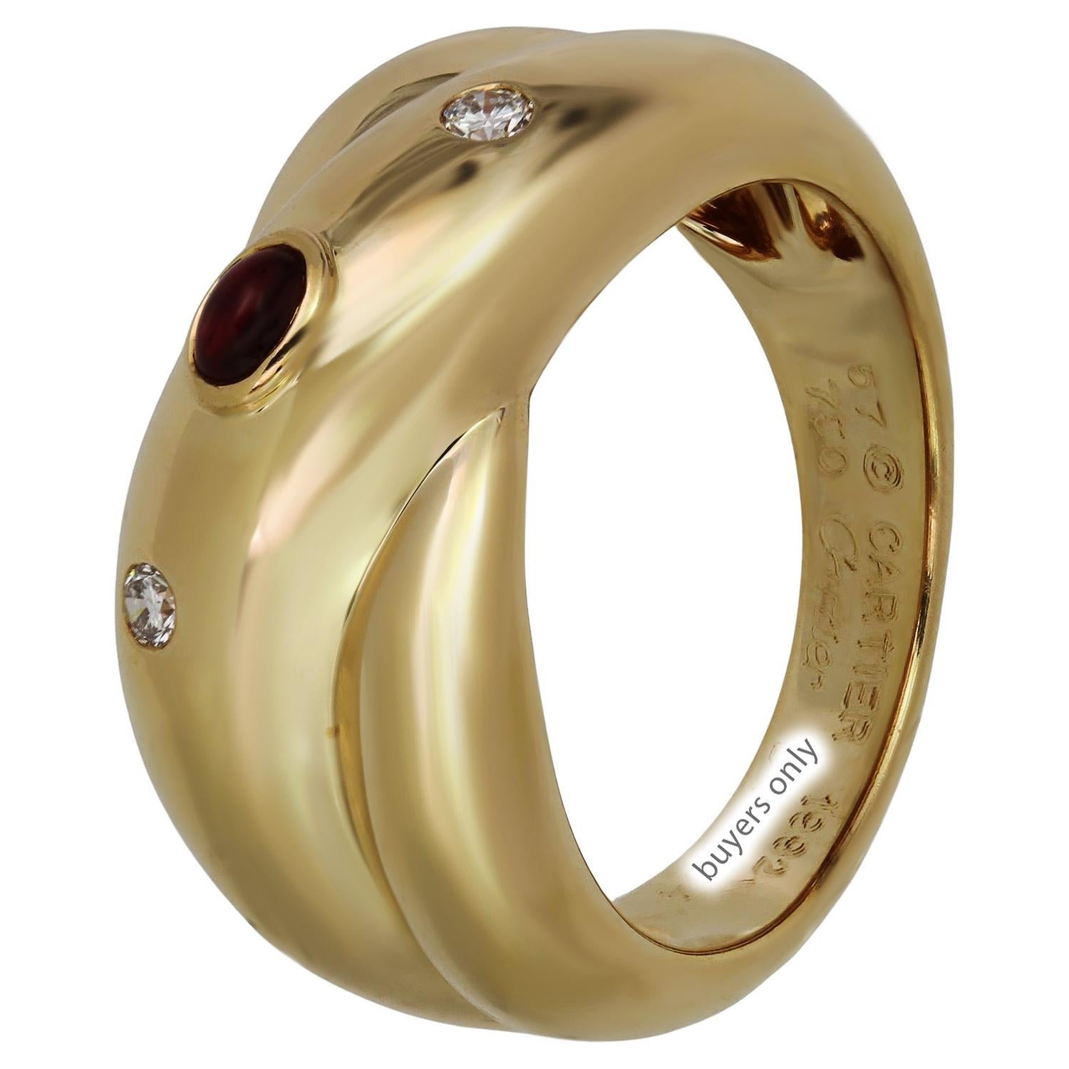 CARTIER Colisee Rubin-Diamant-Ring aus 18 Karat Gelbgold Größe 57 im Angebot 2
