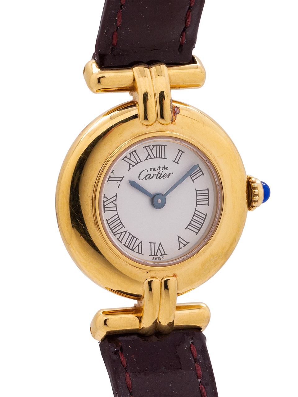 Cartier Colisee Vermeil Wristwatch, circa 1990s In Excellent Condition For Sale In West Hollywood, CA