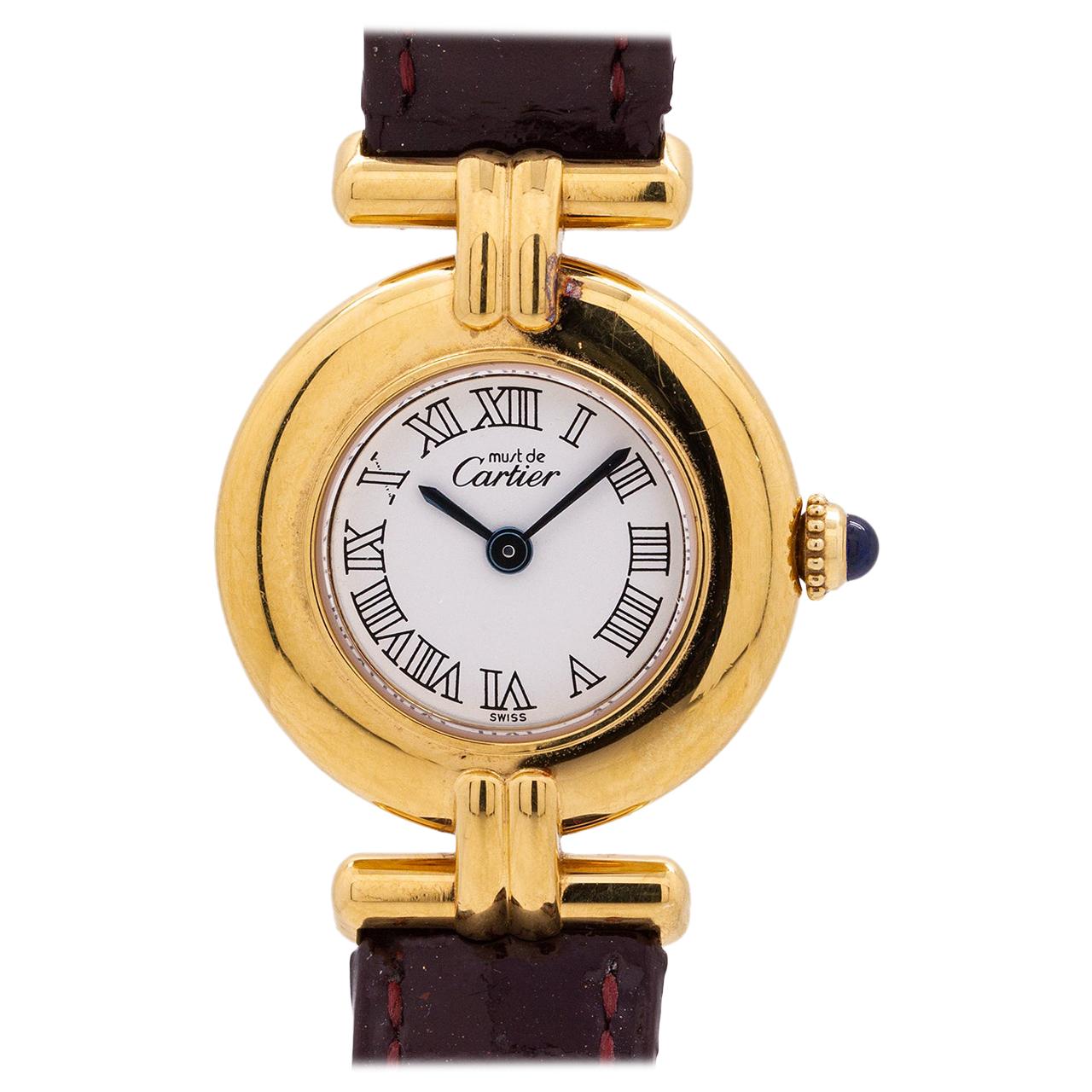 Cartier Colisee Vermeil Wristwatch, circa 1990s For Sale