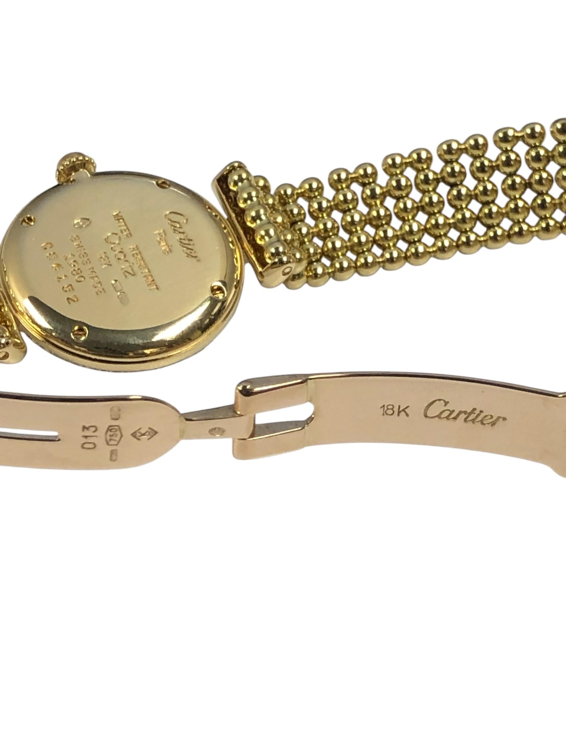 Cartier Colisee Damenarmbanduhr aus Gelbgold und Diamanten im Zustand „Hervorragend“ im Angebot in Chicago, IL