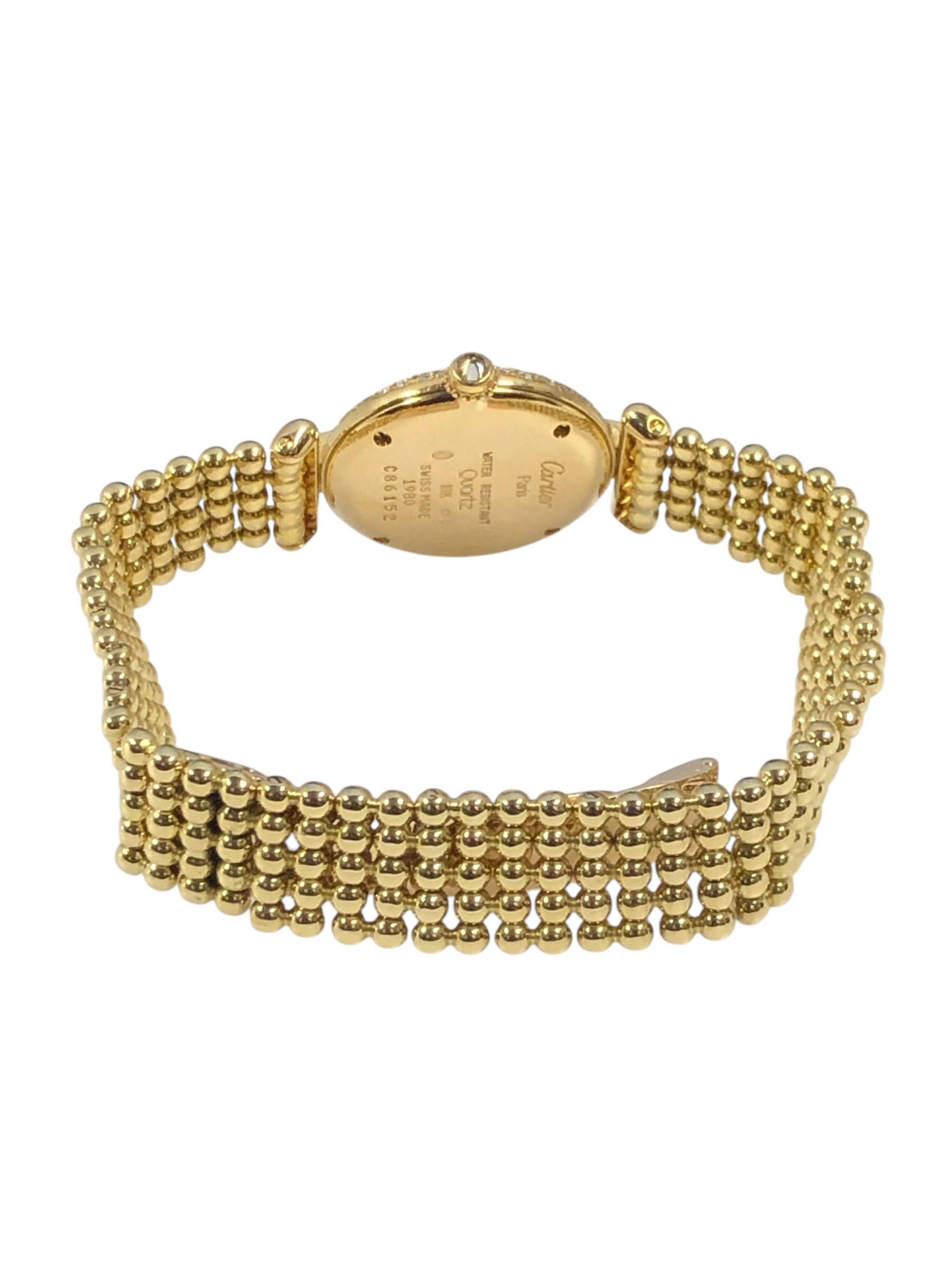 Cartier Colisee Damenarmbanduhr aus Gelbgold und Diamanten im Angebot 1