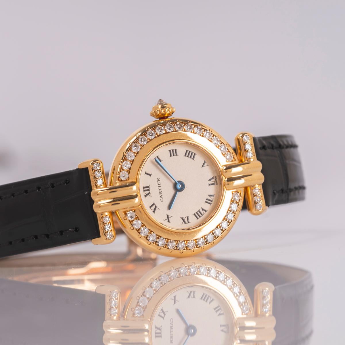 Cartier Colisee Yellow Gold Diamond Set In Good Condition In Mayfair, London, London