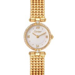 Cartier Colisee Yellow Gold Diamond Silver Dial Ladies Watch 1110