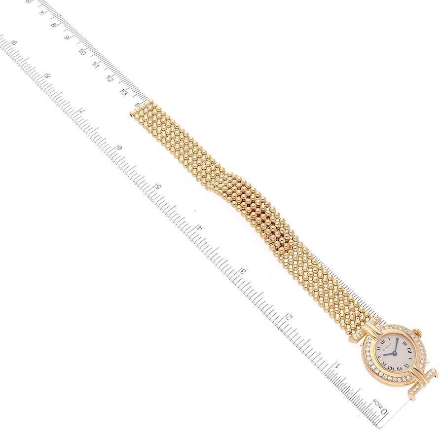 Cartier Colisee Yellow Gold Diamond Silver Dial Ladies Watch 1129 Box Papers 4