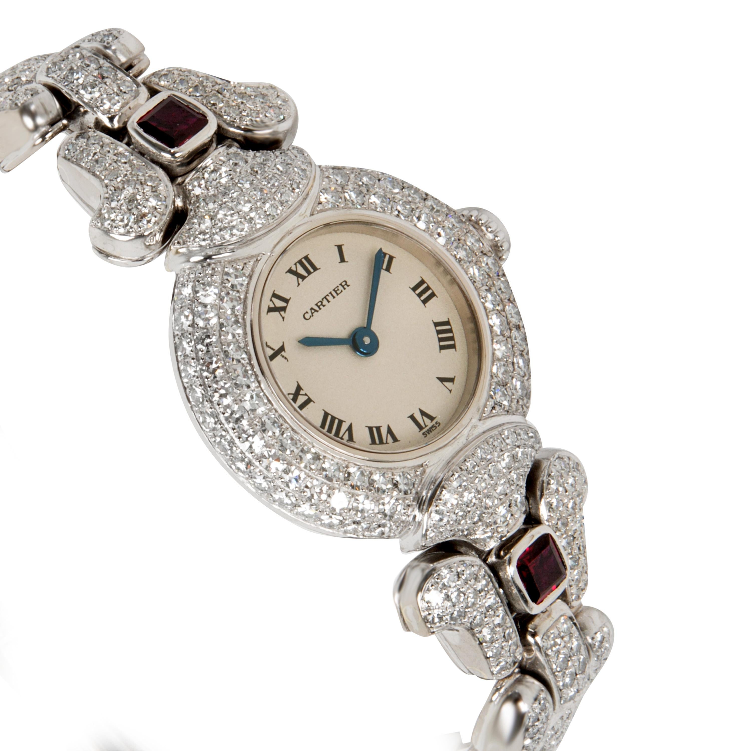 Cartier Colisse 0030 Women's Watch in 18 Karat White Gold In Excellent Condition In New York, NY
