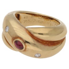 Cartier Colisse Gold Diamond Ruby Ring
