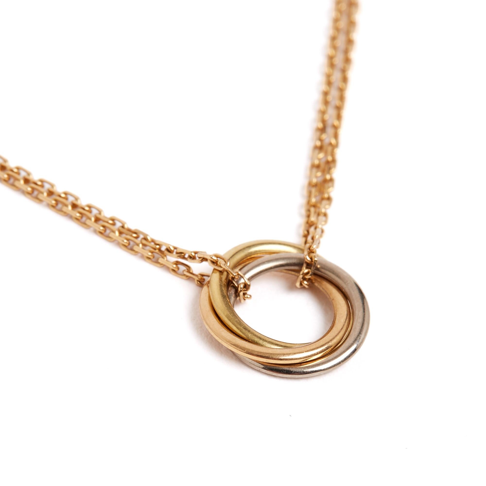 Cartier collier Trinity mini modele Grigio Giallo Oro Rosa Collana Trinity TPM In condizioni ottime in vendita a PARIS, FR