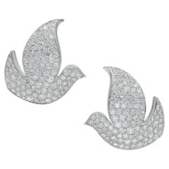 Retro Cartier "Colombe de la Paix" Diamond Earrings