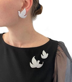 Cartier "Colombes de la Paix/Dove of Peace" Diamond Earrings and Brooches Suite