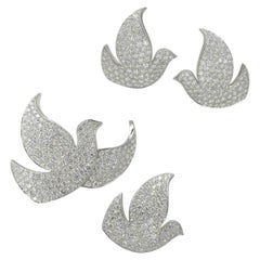 Cartier "Colombes de la Paix/Dove of Peace" Diamond Earrings and Brooches Suite