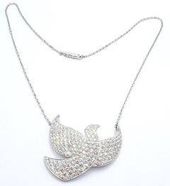 Cartier Colombe de la Paix Dove Of Peace Diamond White Gold Pendant Necklace