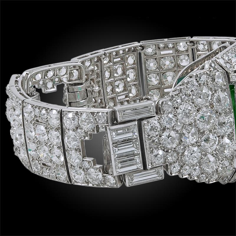 Cartier Bracelet en émeraudes de Colombie et diamants Bon état - En vente à New York, NY
