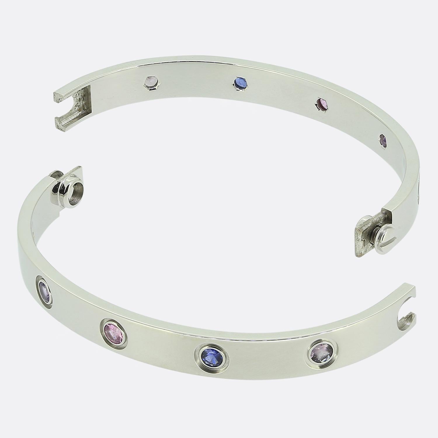 Cartier Pulsera LOVE Piedras de Colores Talla 16 Corte redondo en venta