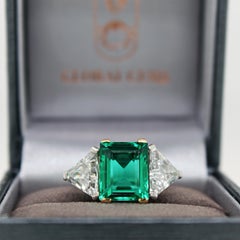 Cartier Colombian No-Oil Emerald and Diamond Ring, circa 1930s