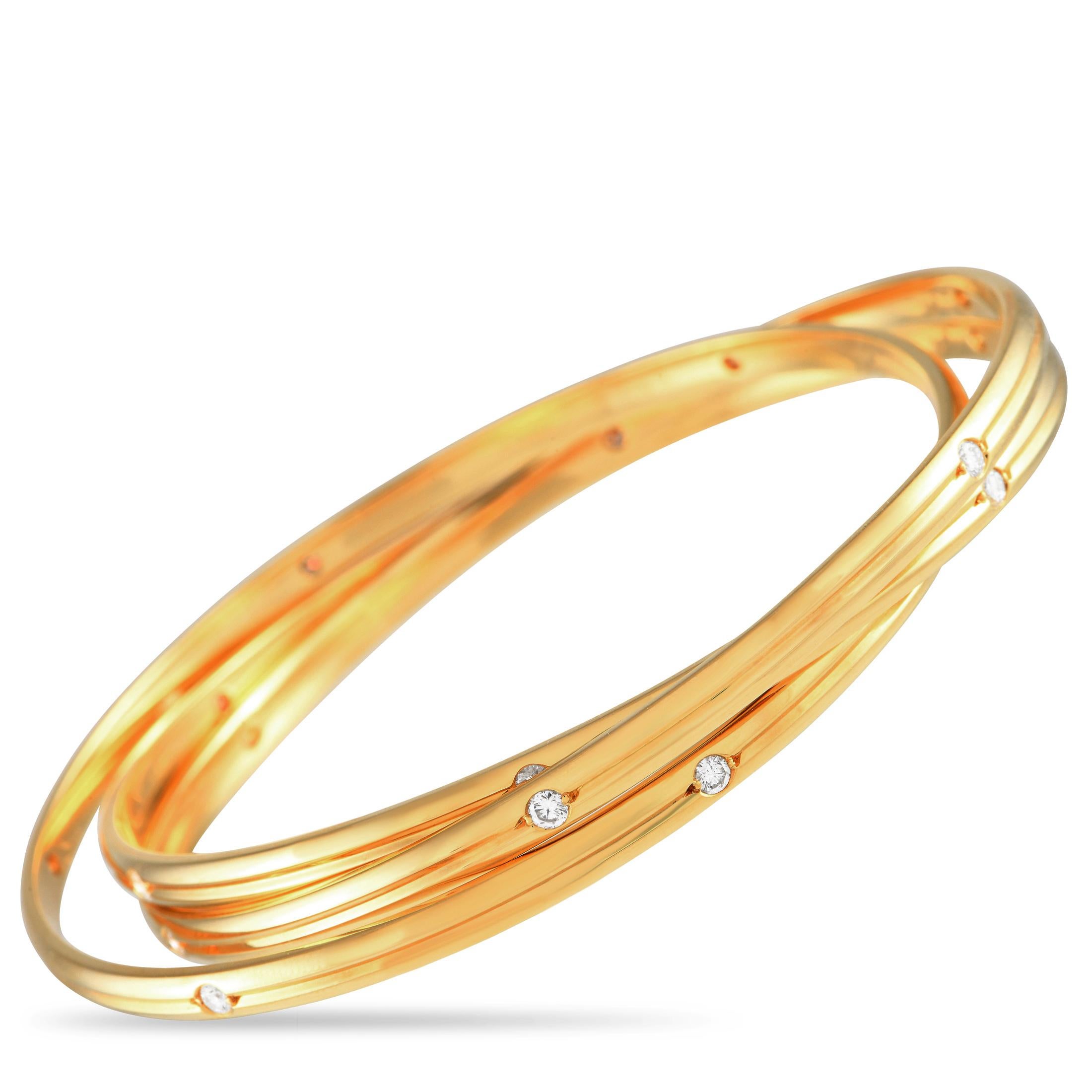 Cartier Constellation Bracelet en or jaune 18 carats et diamants Excellent état - En vente à Southampton, PA