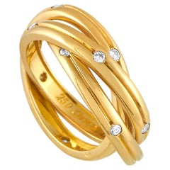Cartier Constellation 18K Yellow Gold Diamond Trinity Ring CA14-101023