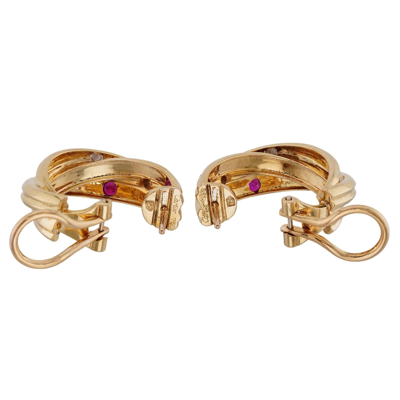 CARTIER Pendientes Constelación Diamante Rubí Zafiro Oro Amarillo en venta 1