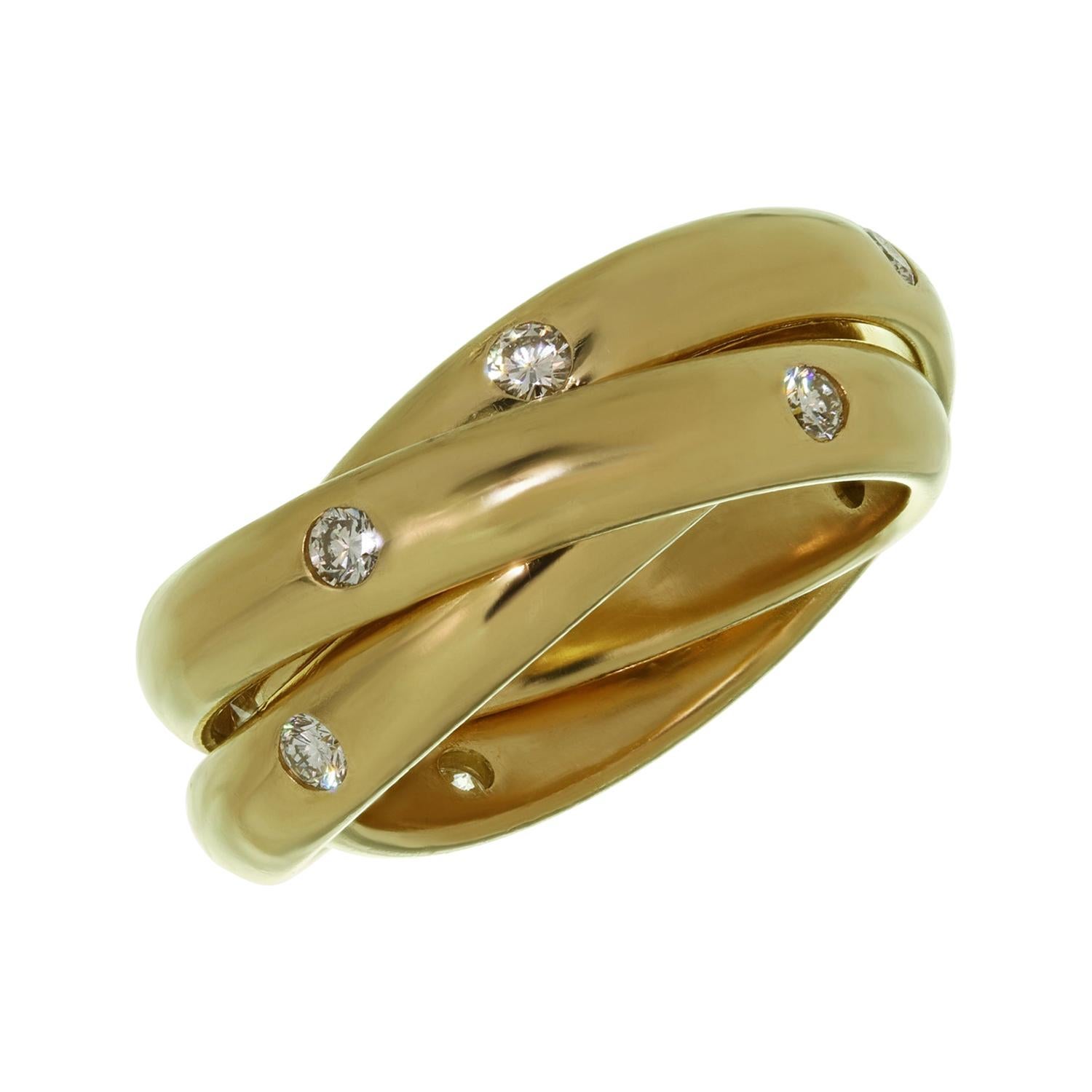 Cartier Constellation Diamond Yellow Gold Trinity Band Ring