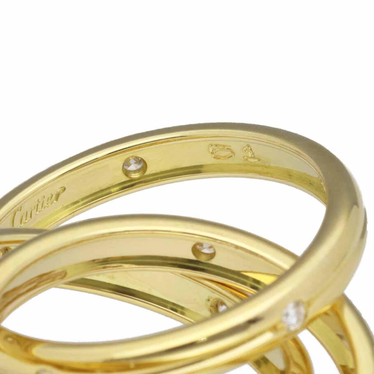 Round Cut Cartier Constellation trinity Diamond Ring 18K Yellow Gold US 5.5