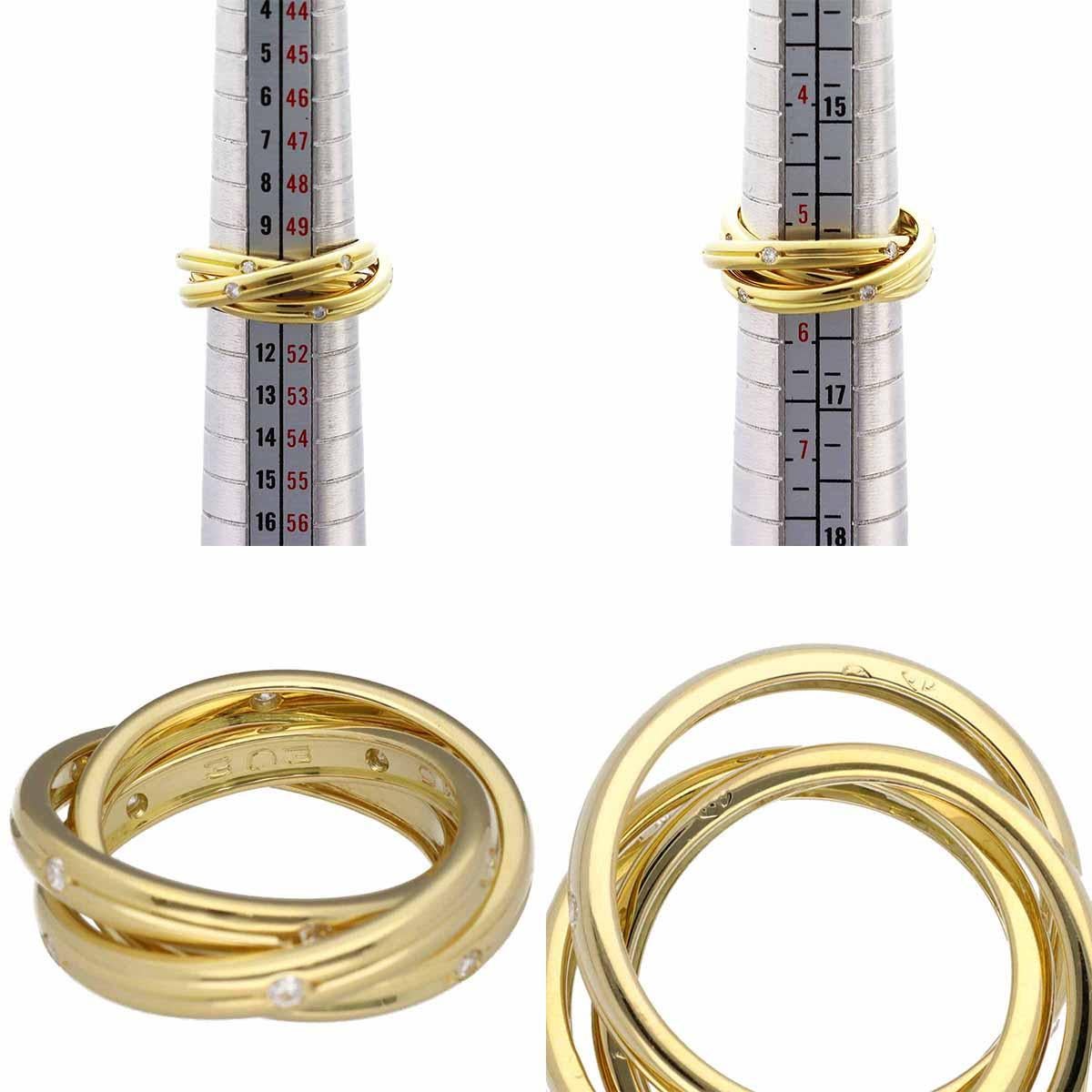 Women's Cartier Constellation trinity Diamond Ring 18K Yellow Gold US 5.5