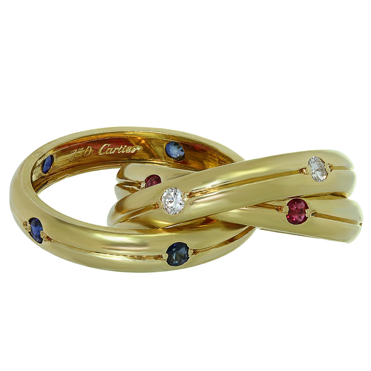 CARTIER Constellation Trinity Diamant-Rubin-Saphir-Ring Damen