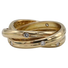 Cartier Constellation Vintage Natural Diamond & Yellow Gold Trinity Band Ring