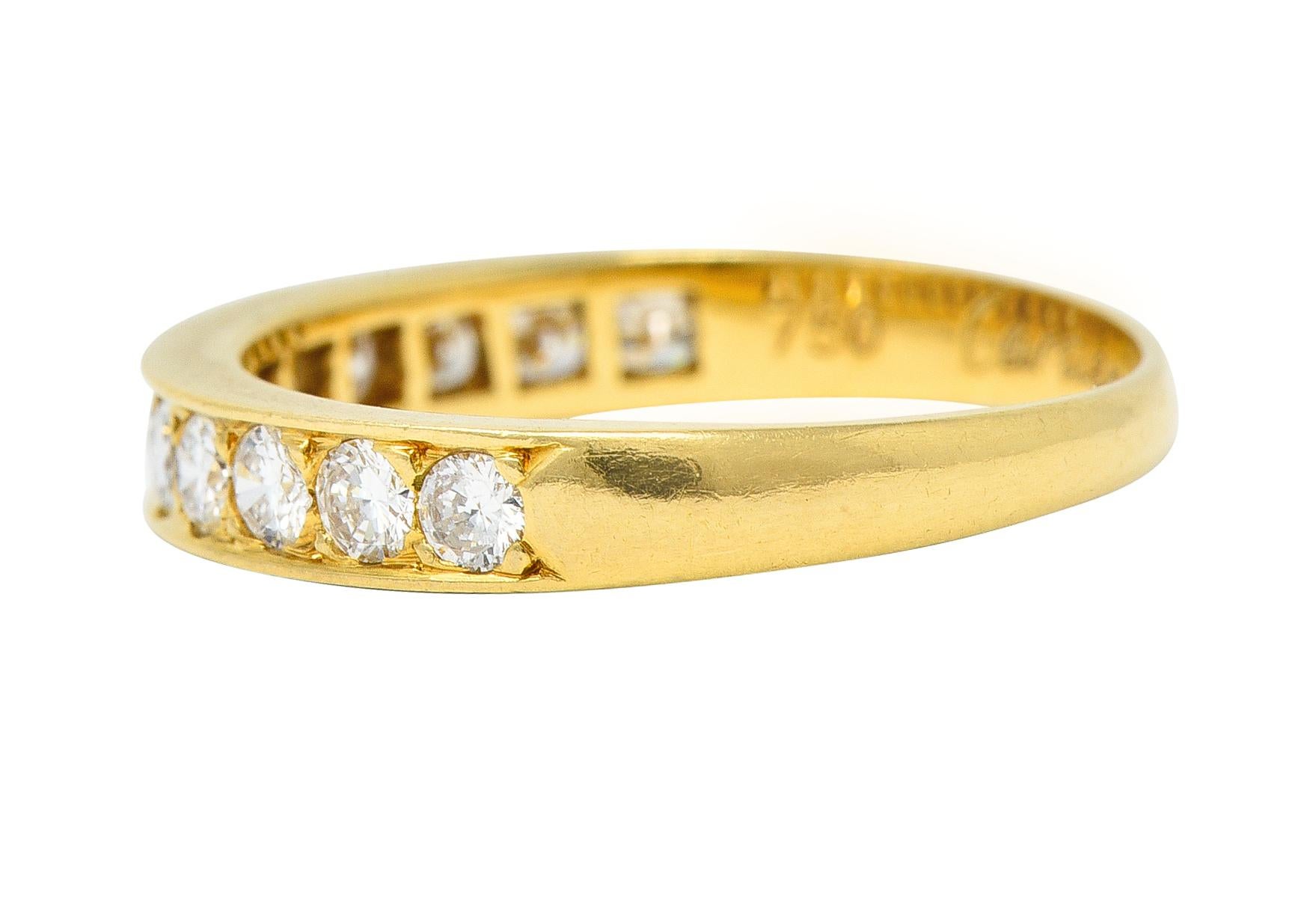Cartier Contemporary 0.48 Carat Diamond 18 Karat Yellow Gold Band Ring In Excellent Condition In Philadelphia, PA