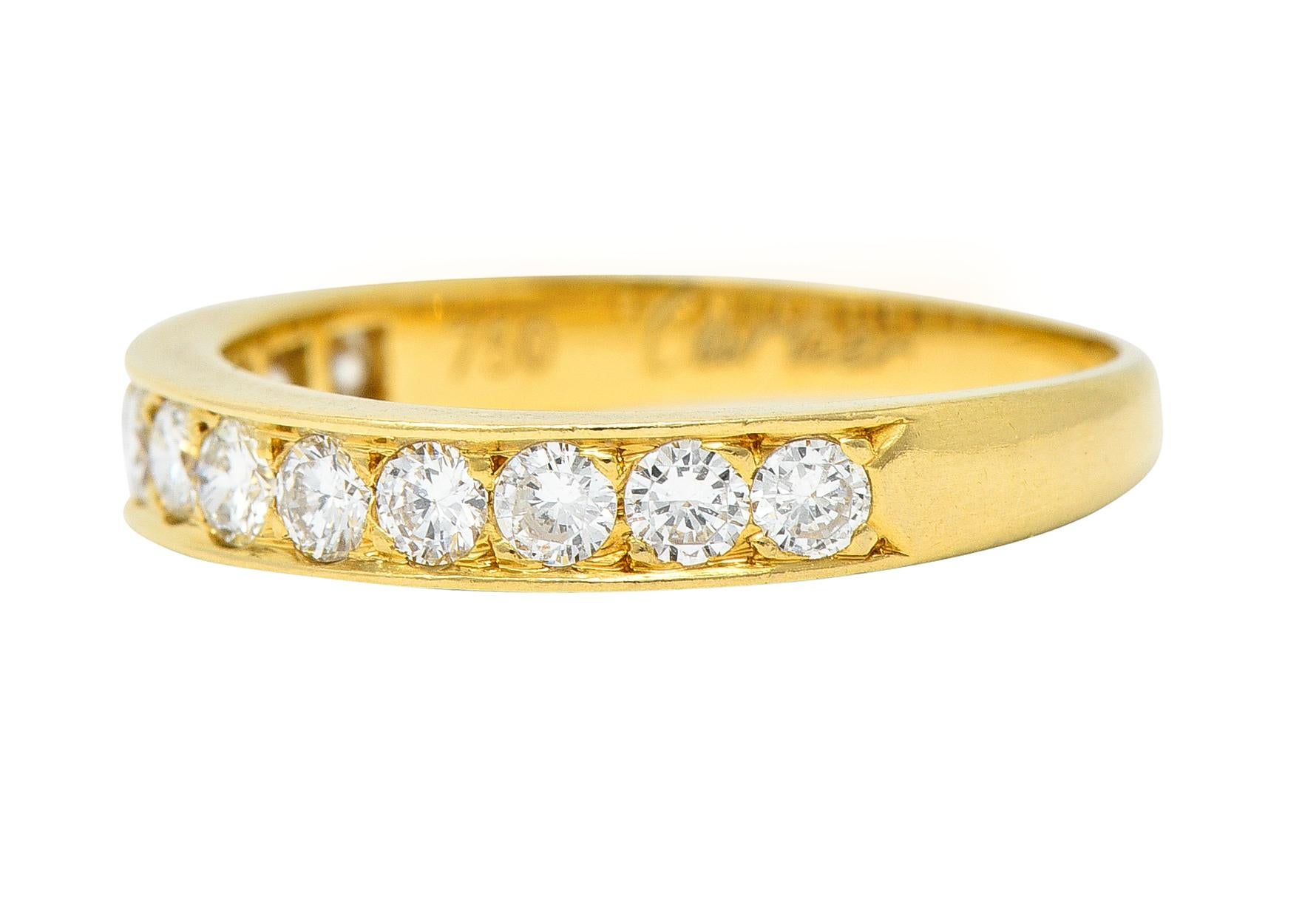 Women's or Men's Cartier Contemporary 0.48 Carat Diamond 18 Karat Yellow Gold Band Ring