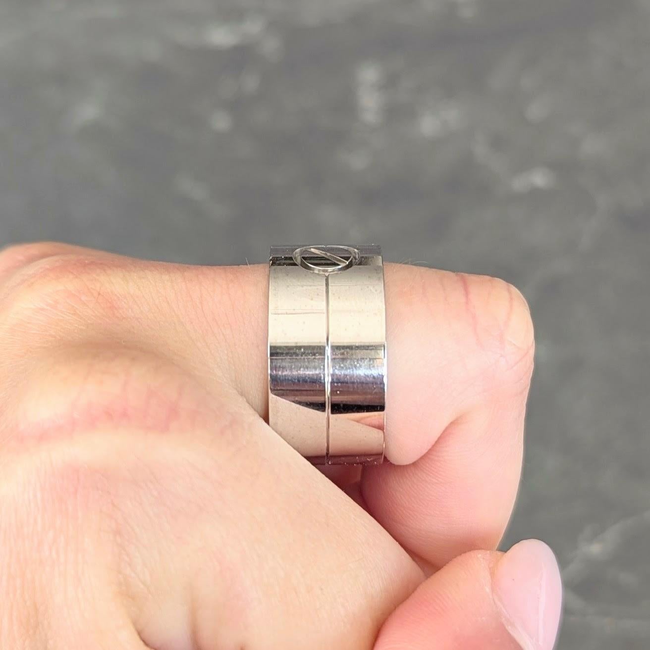 Cartier Contemporary 18 Karat White Gold High Love Unisex Band Ring im Angebot 6