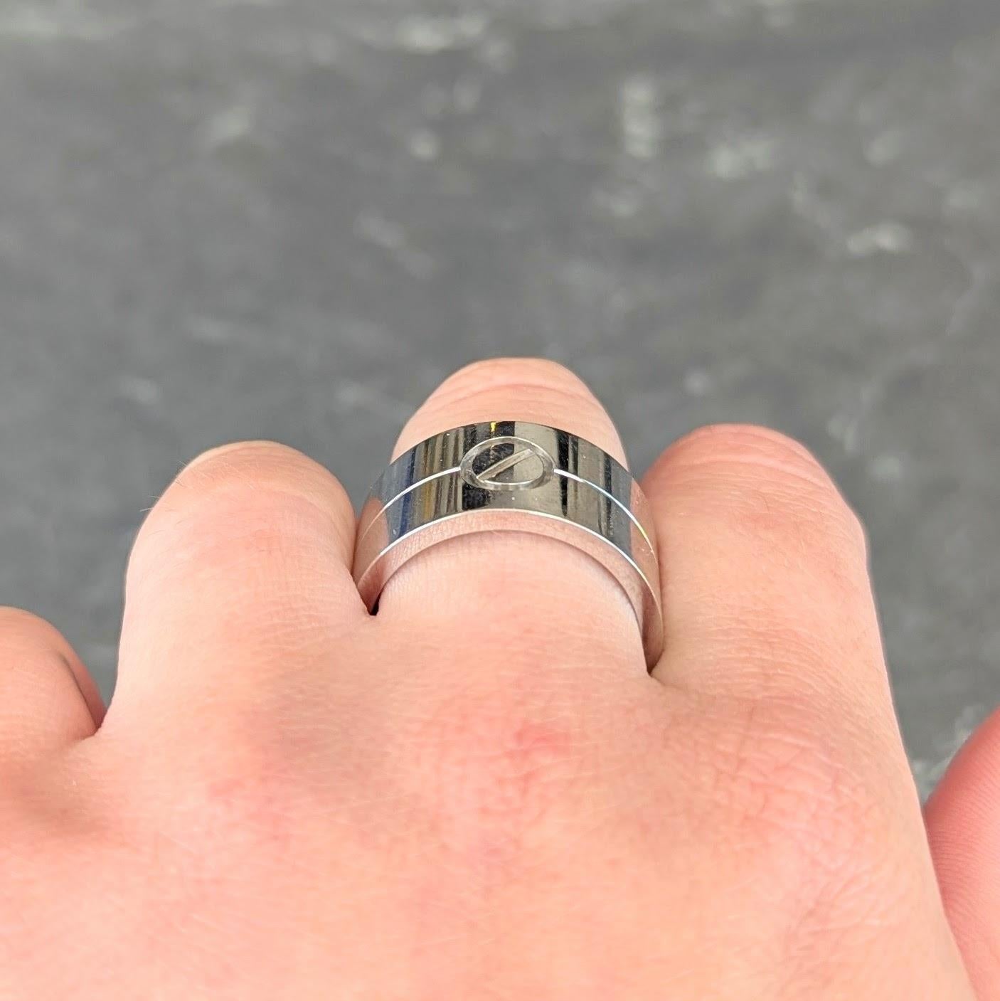 Cartier Contemporary 18 Karat White Gold High Love Unisex Band Ring im Angebot 5