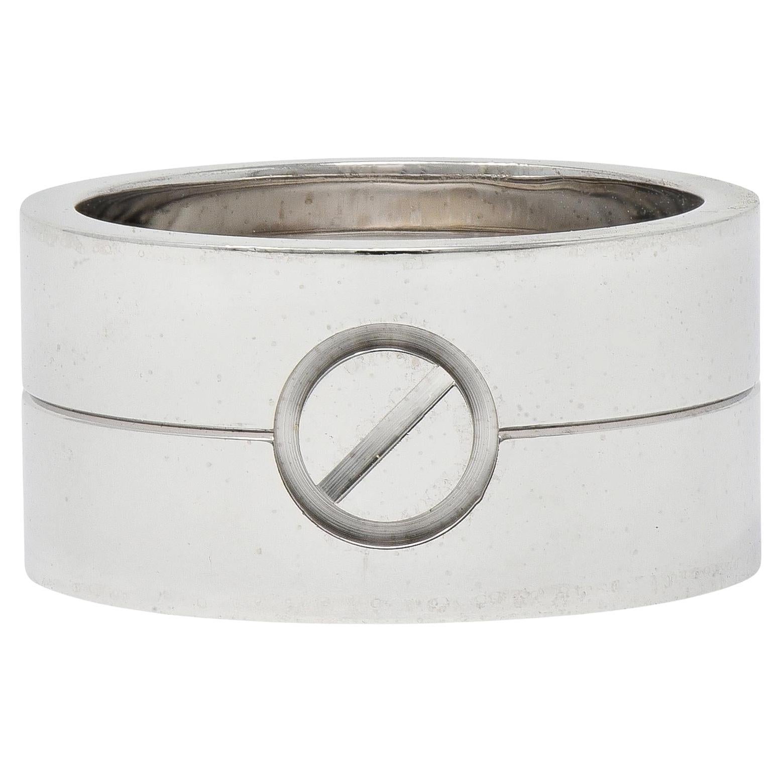 Cartier Contemporary 18 Karat White Gold High Love Unisex Band Ring