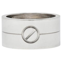 Cartier Contemporary 18 Karat White Gold High Love Unisex Band Ring