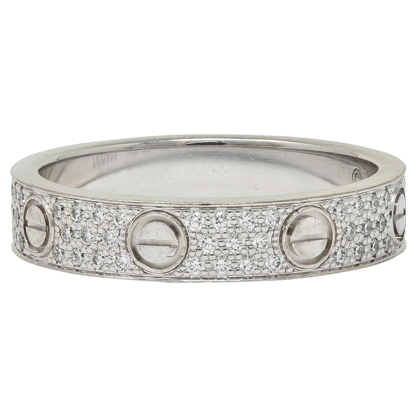 Anello Cartier Contemporary Diamond in oro bianco 18 carati High Love Unisex Band