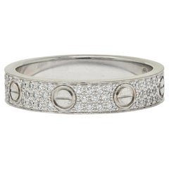 Cartier Contemporary Diamond 18 Karat Weißgold High Love Unisex Band Ring