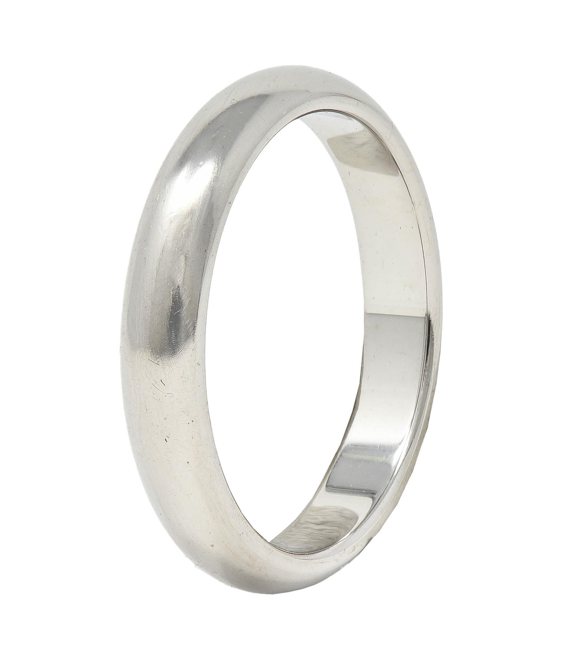 Cartier Contemporary Platinum 1895 Unisex Wedding Band Ring In Excellent Condition For Sale In Philadelphia, PA