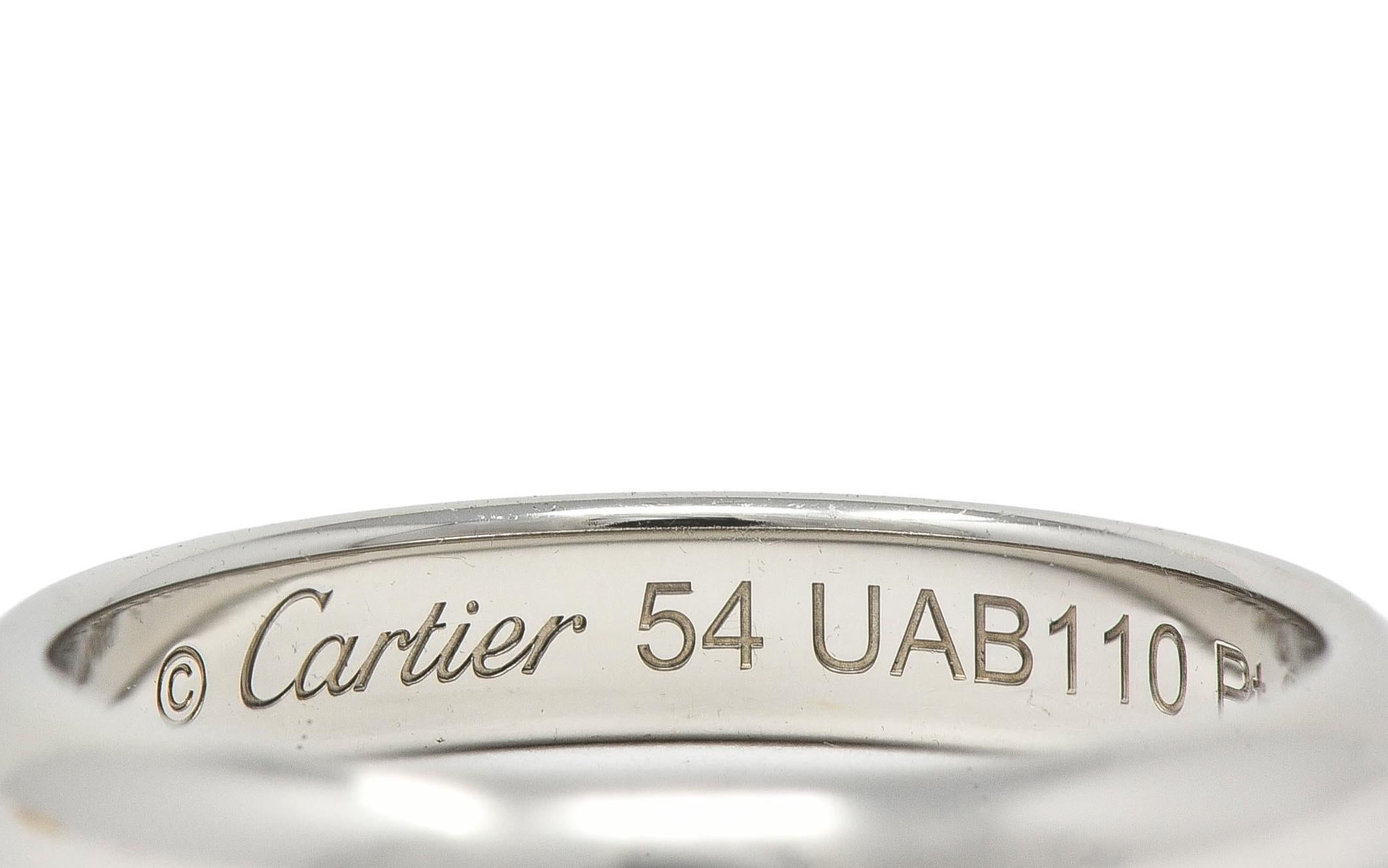 Cartier Contemporary Platinum 1895 Unisex Wedding Band Ring For Sale 1