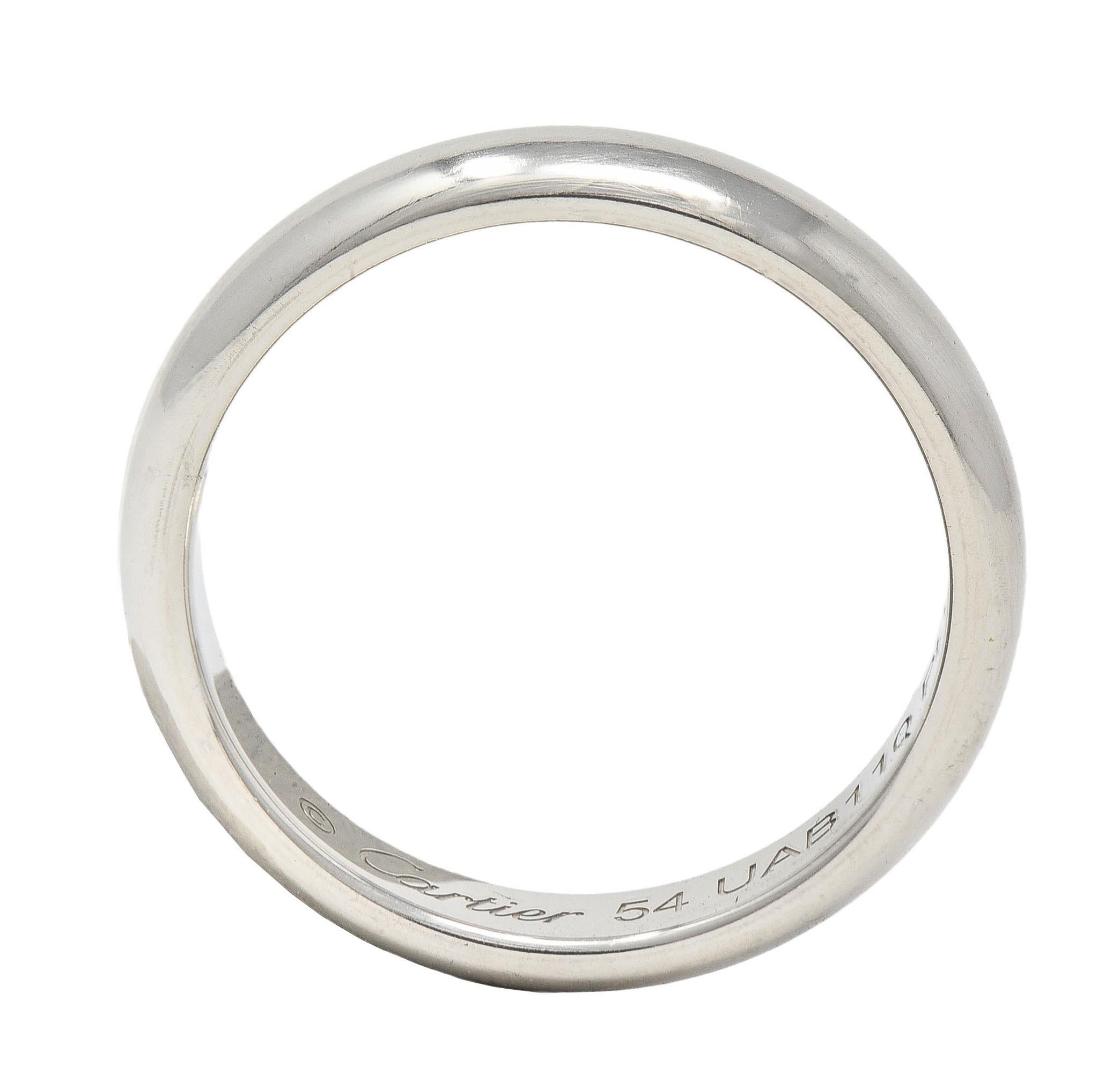 Cartier Contemporary Platinum 1895 Unisex Wedding Band Ring For Sale 3