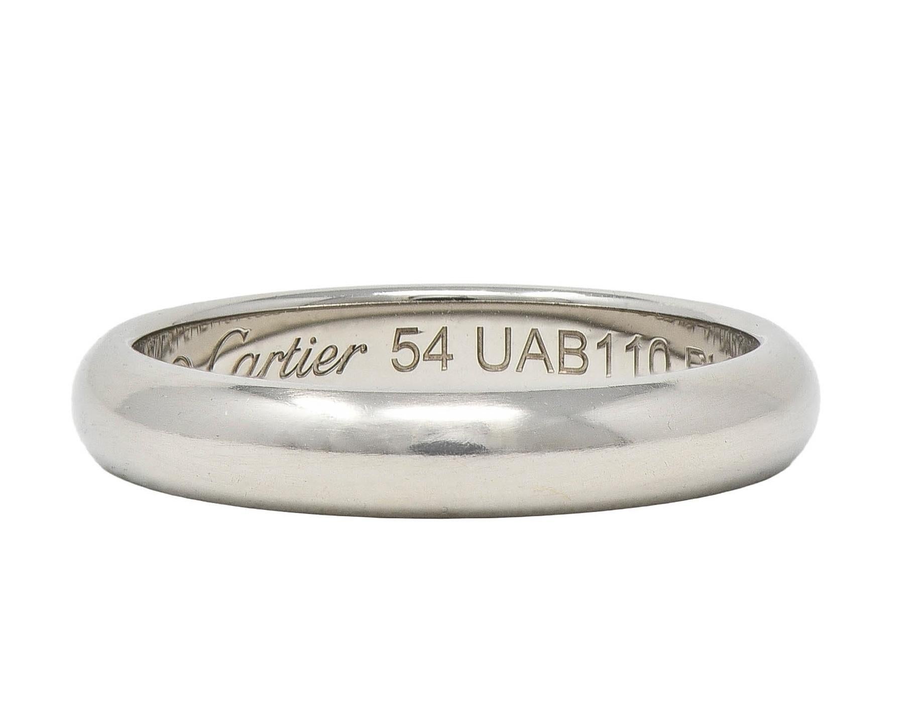 Cartier Contemporary Platinum 1895 Unisex Wedding Band Ring For Sale 4
