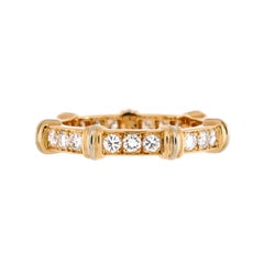 Cartier Contessa Eternity Band Ring 18K White Gold and 18K Yellow Gold and 18K