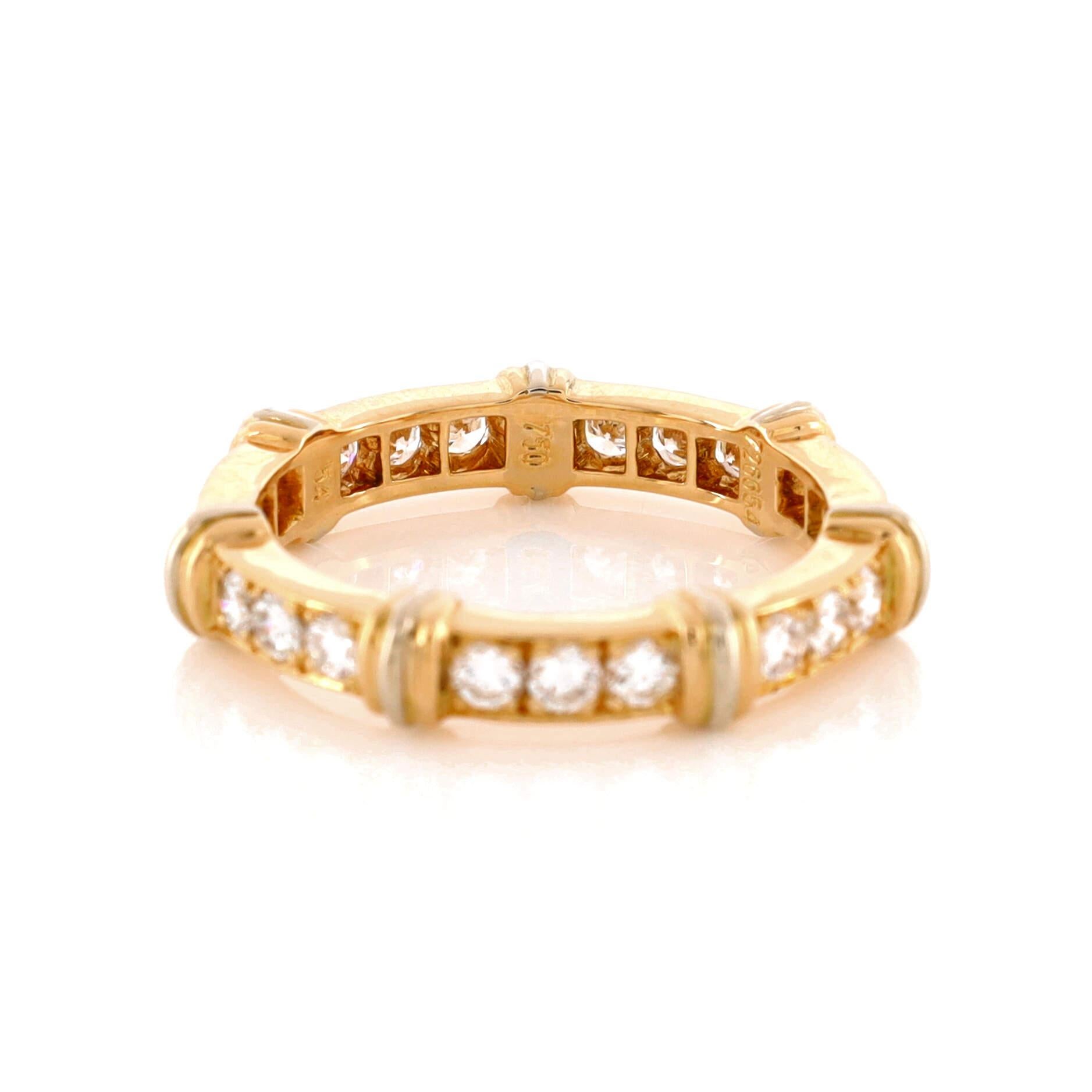 Women's or Men's Cartier Contessa Eternity Band Ring 18K White Gold and 18K Yellow Gold and 18K For Sale