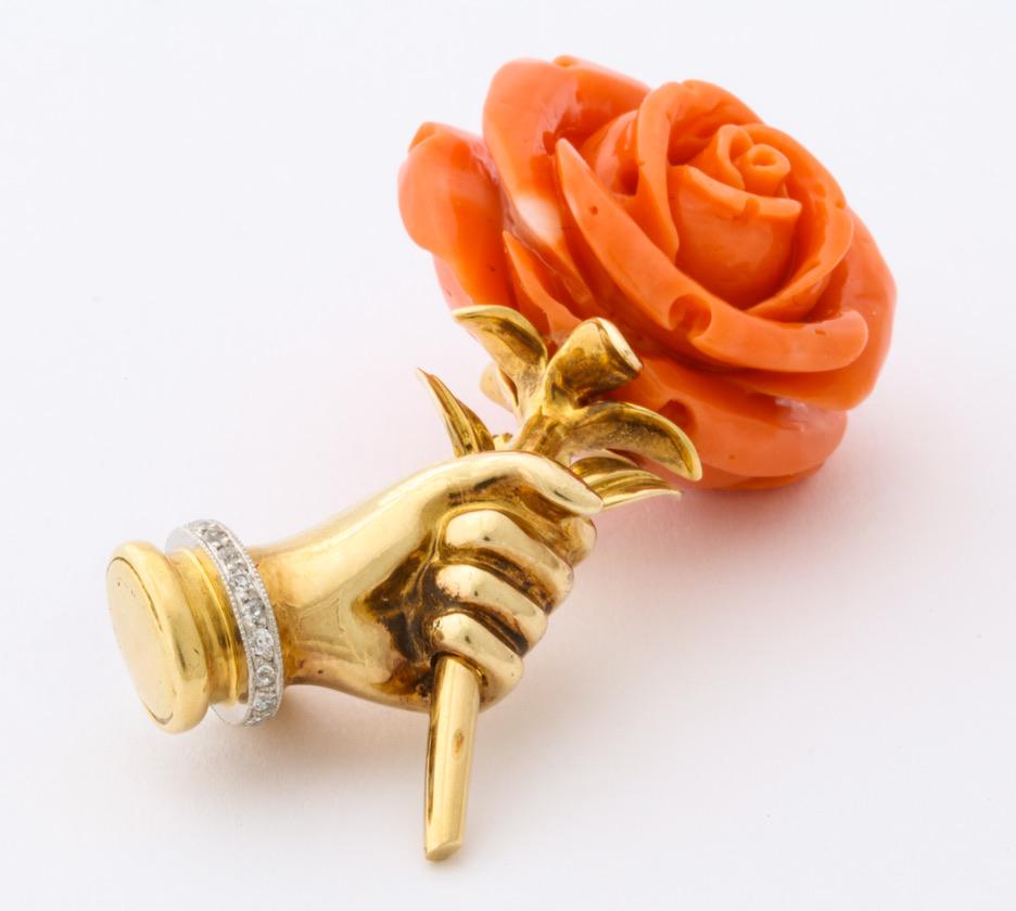 coral corsage
