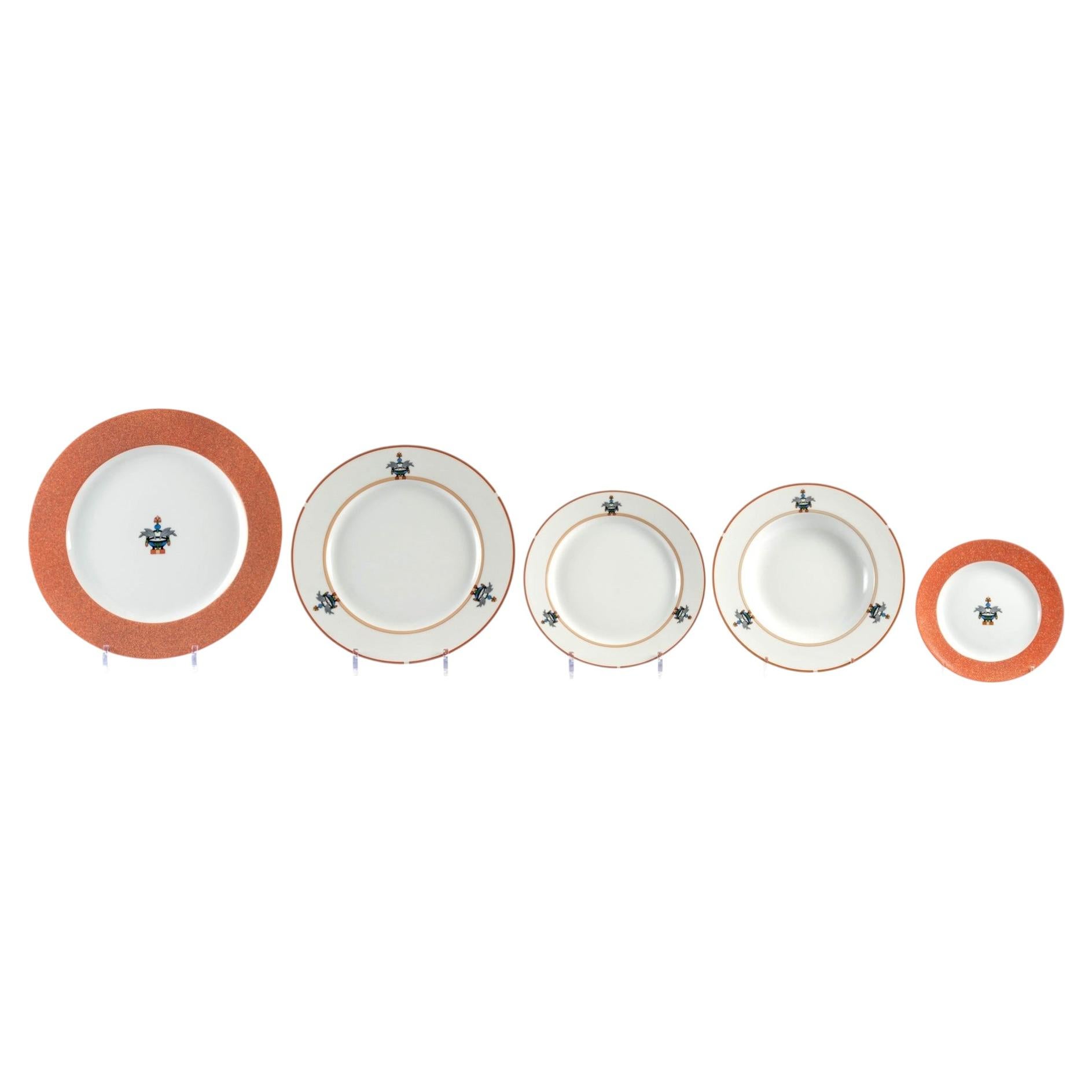 Cartier Coral Pink Limoges Porcelain Tableware Maison Venitienne 53 Pieces NEW