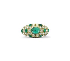 Cartier "Corinthe" Emerald Diamond Ring 18k Yellow Gold