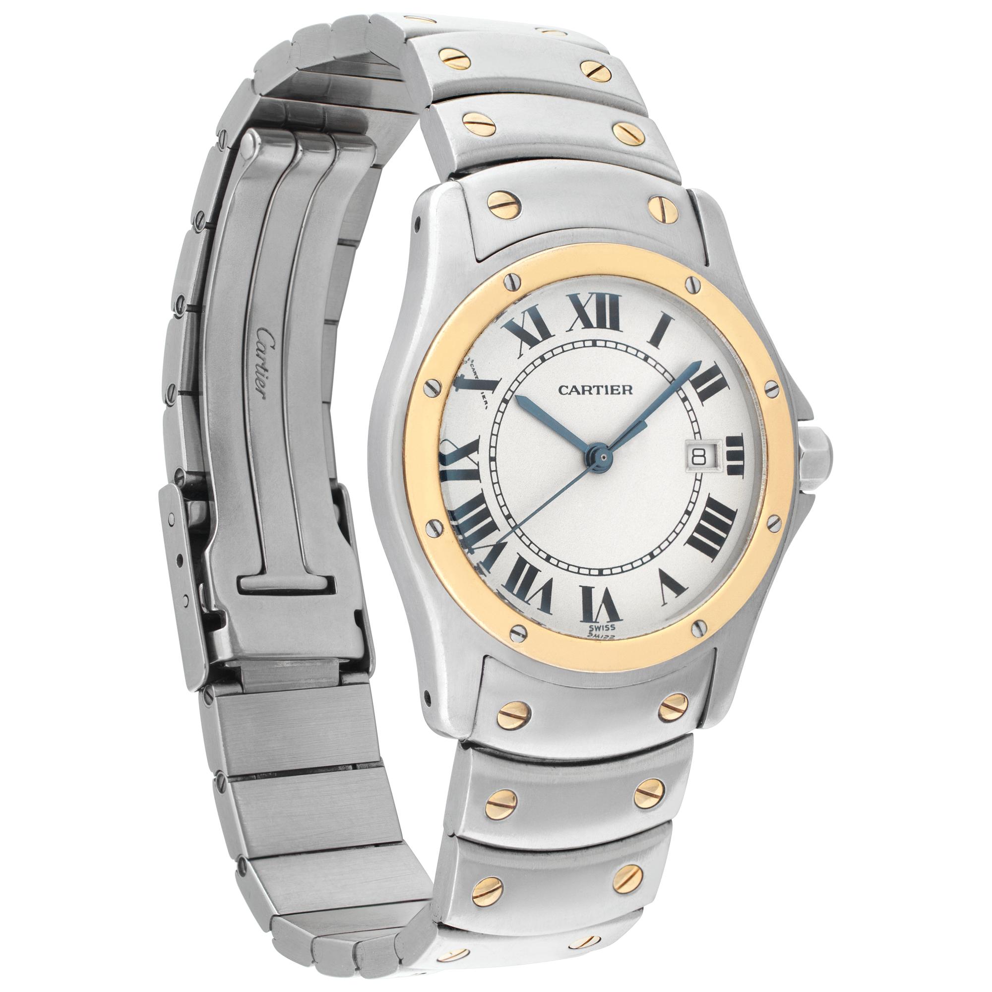 Cartier Cougar 18k & stainless steel Quartz Wristwatch Ref 1551 In Excellent Condition In Surfside, FL