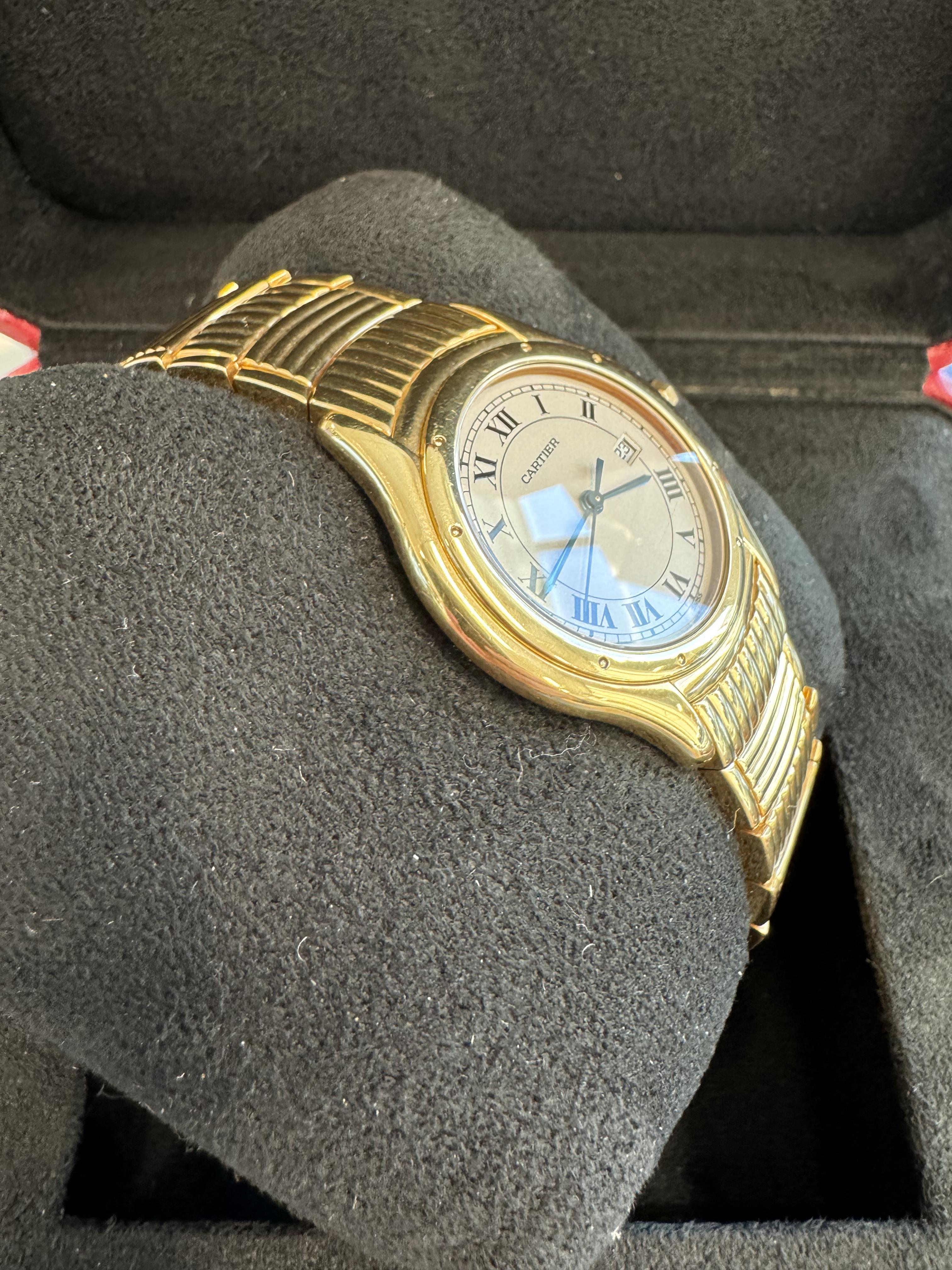 Contemporary Cartier Cougar 18k Yellow Gold For Sale