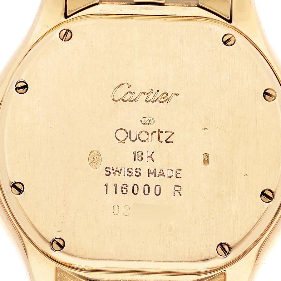 Cartier Cougar 18k Yellow Gold Silver Dial Ladies Watch 116000R For Sale 1