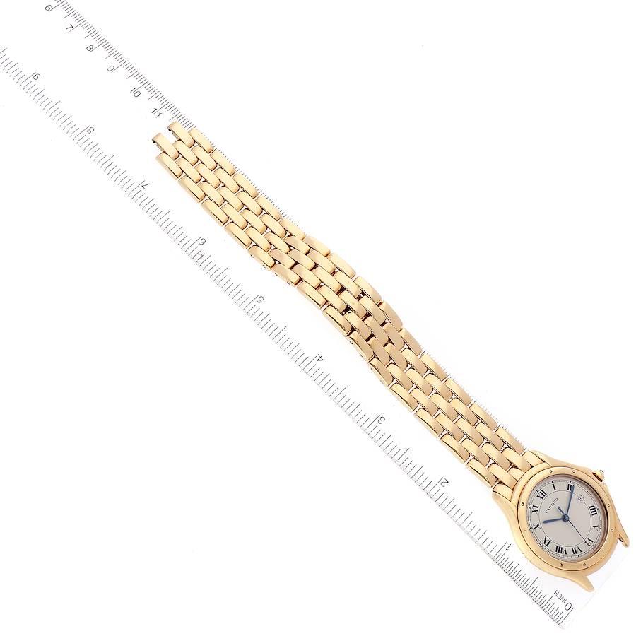 Cartier Cougar 18k Yellow Gold Silver Dial Ladies Watch 116000R For Sale 3