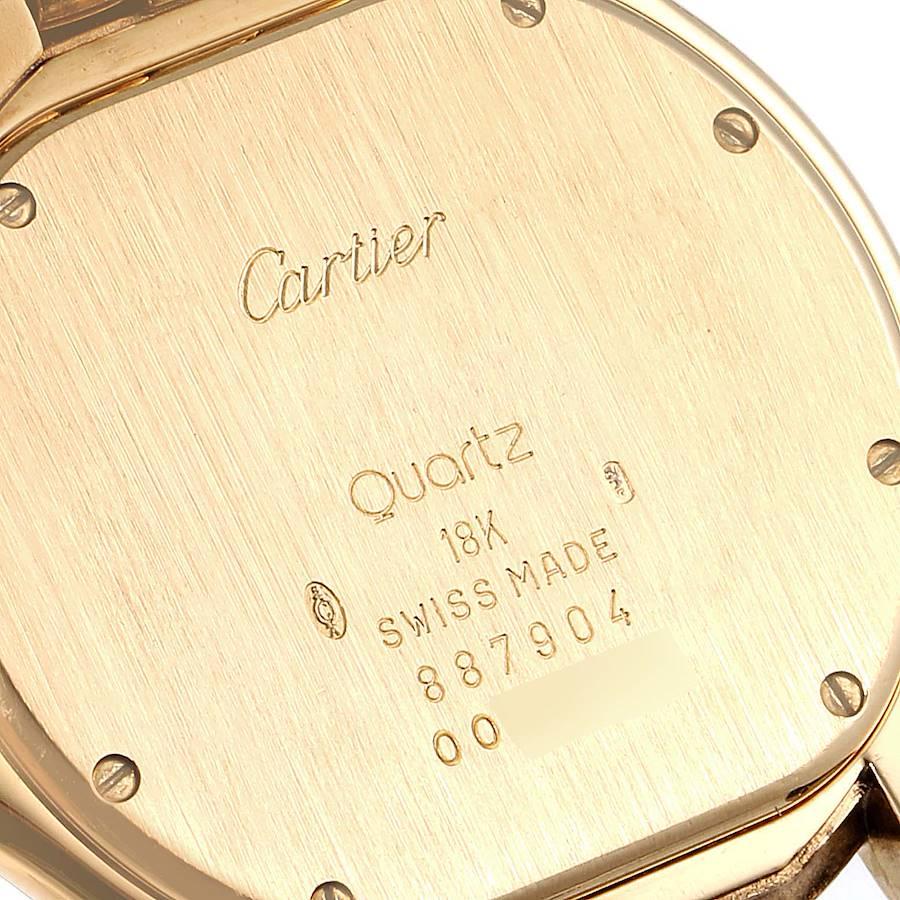 Cartier Cougar 18K Yellow Gold Silver Dial Ladies Watch 887904 In Excellent Condition For Sale In Atlanta, GA